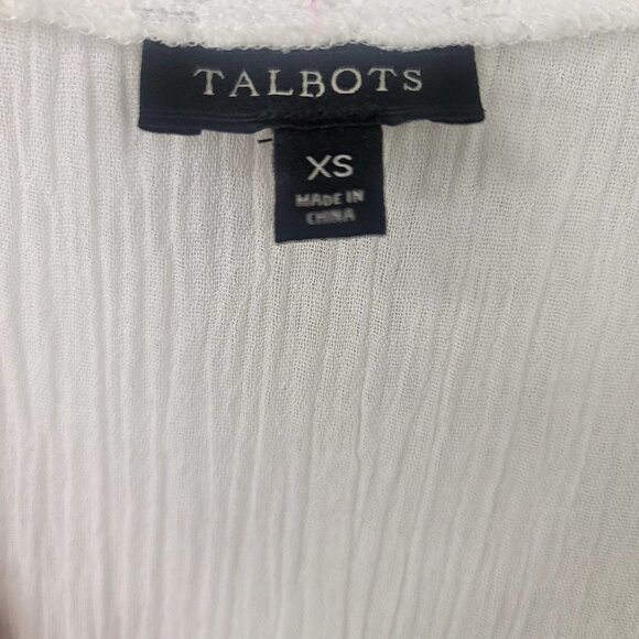 Talbots Womens Gauze Cotton Scalloped Crochet Lace Dress Coverup Beach Vacation - Picture 6 of 12